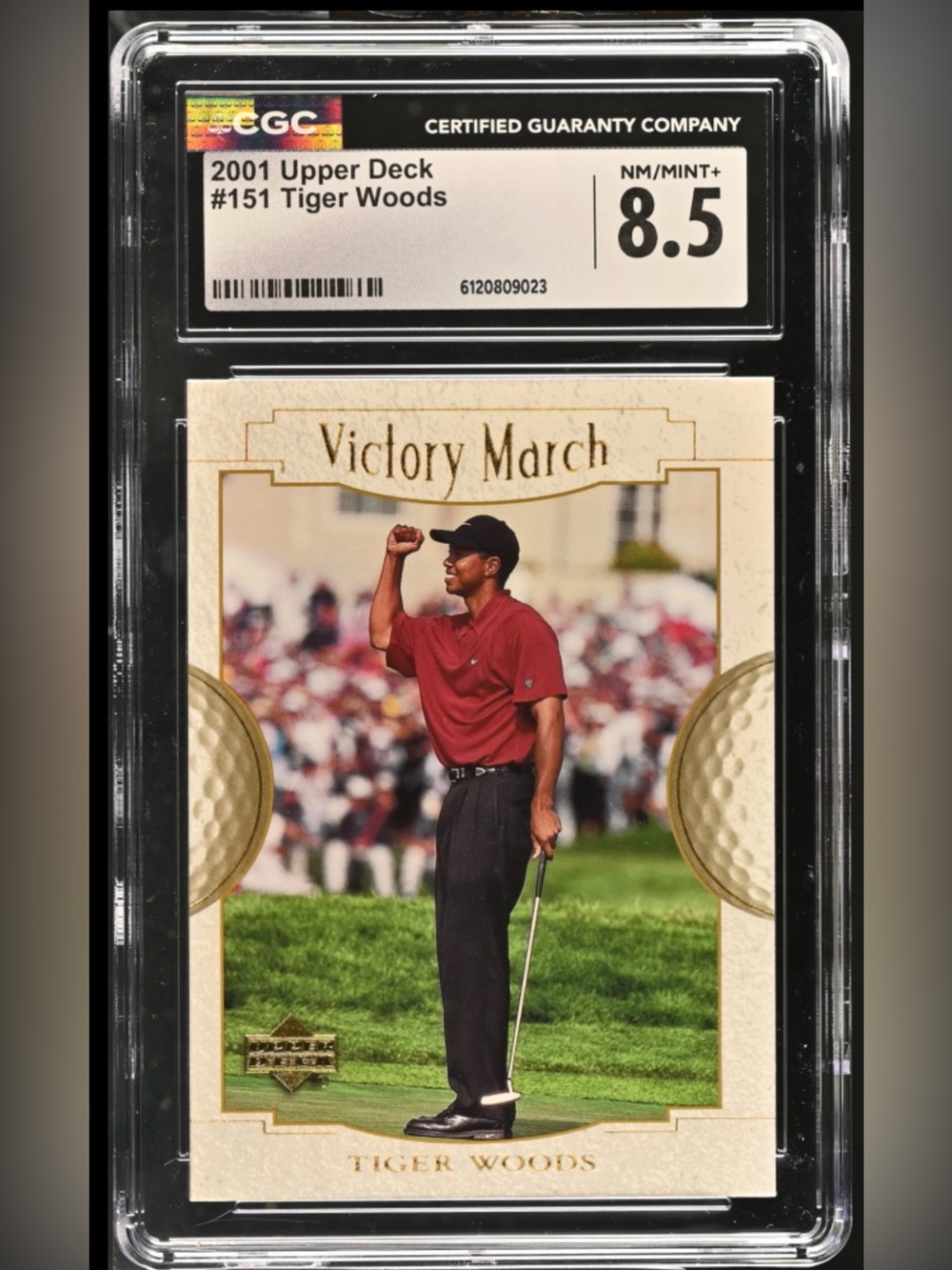 2001 Upper Deck Tiger Woods 'Victory March' Graded 8.5